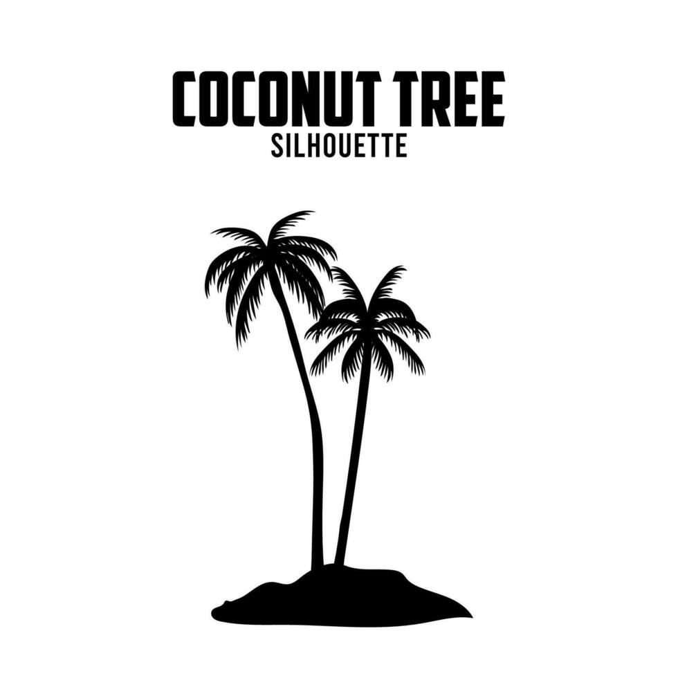 coconut tree Silhouette vector stock illustration  Palm Tree silhoutte