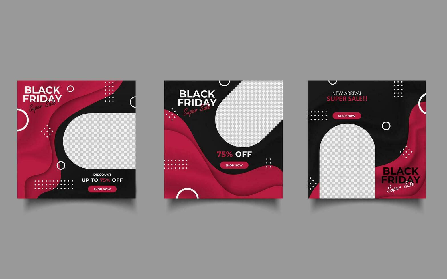 Black friday sale banner template design.Black and red background color with shape. Suitable for social media post and web vector