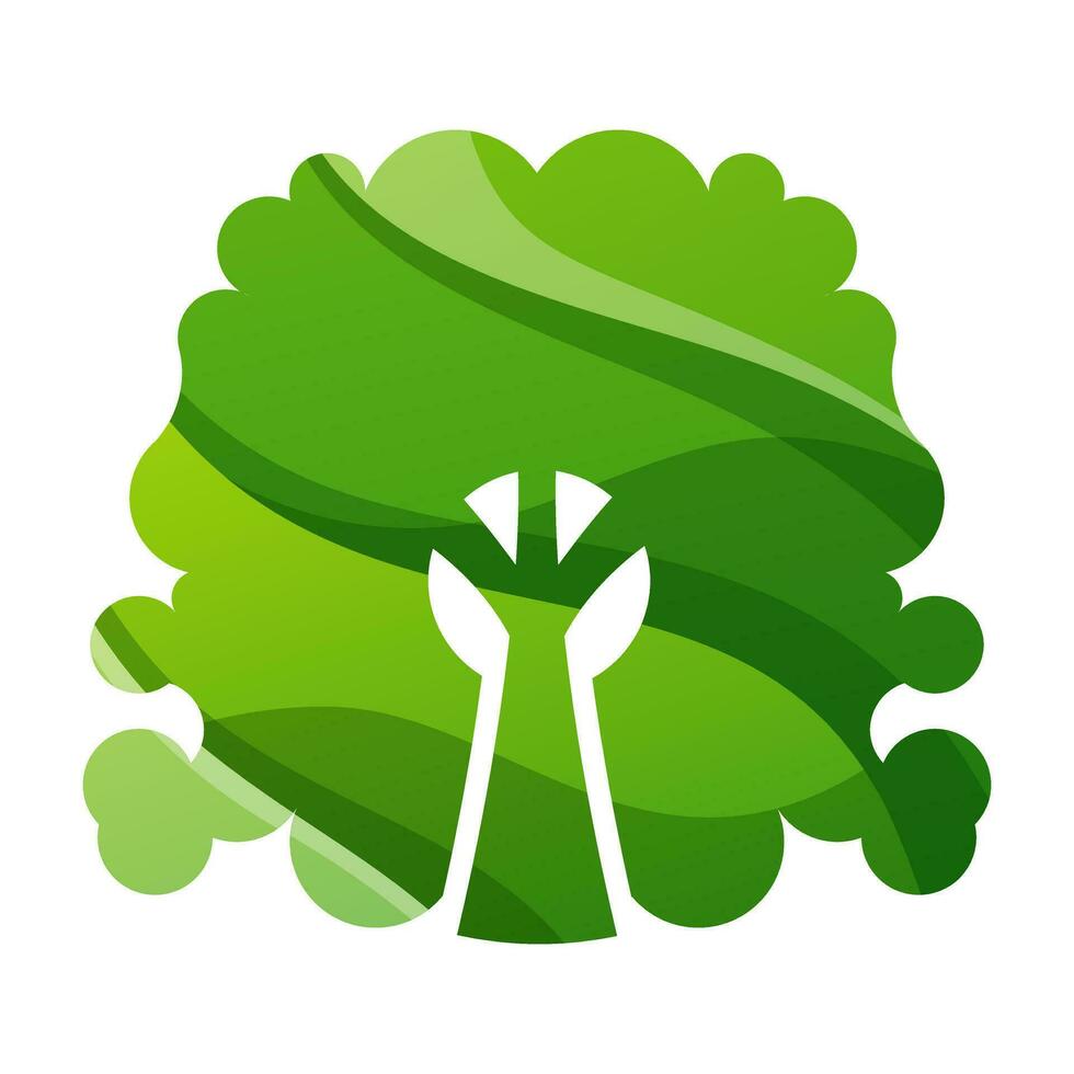 vector gradient tree  logo design