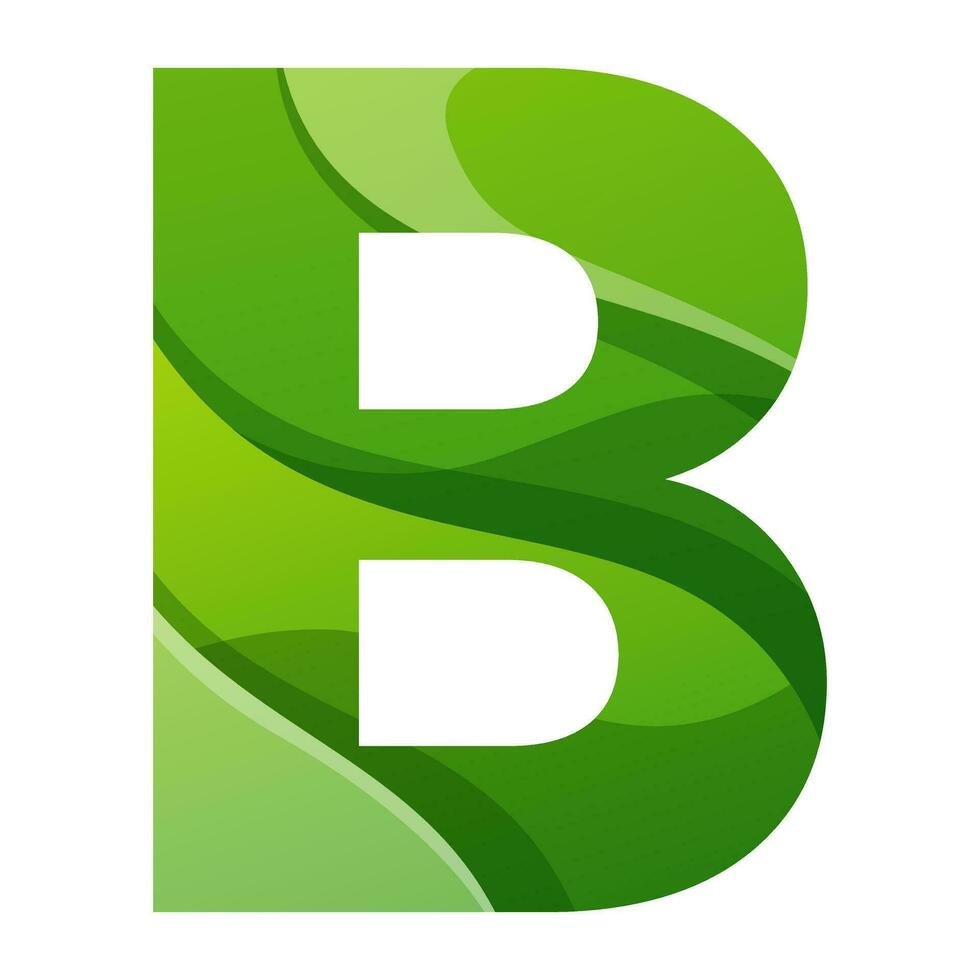 B letter initial colorful gradient design vector
