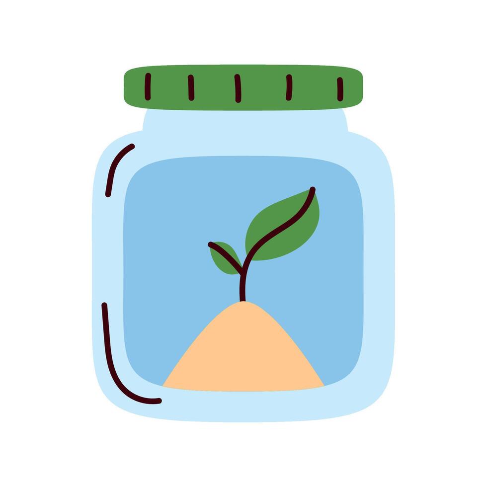 maceta con planta dentro icono vector