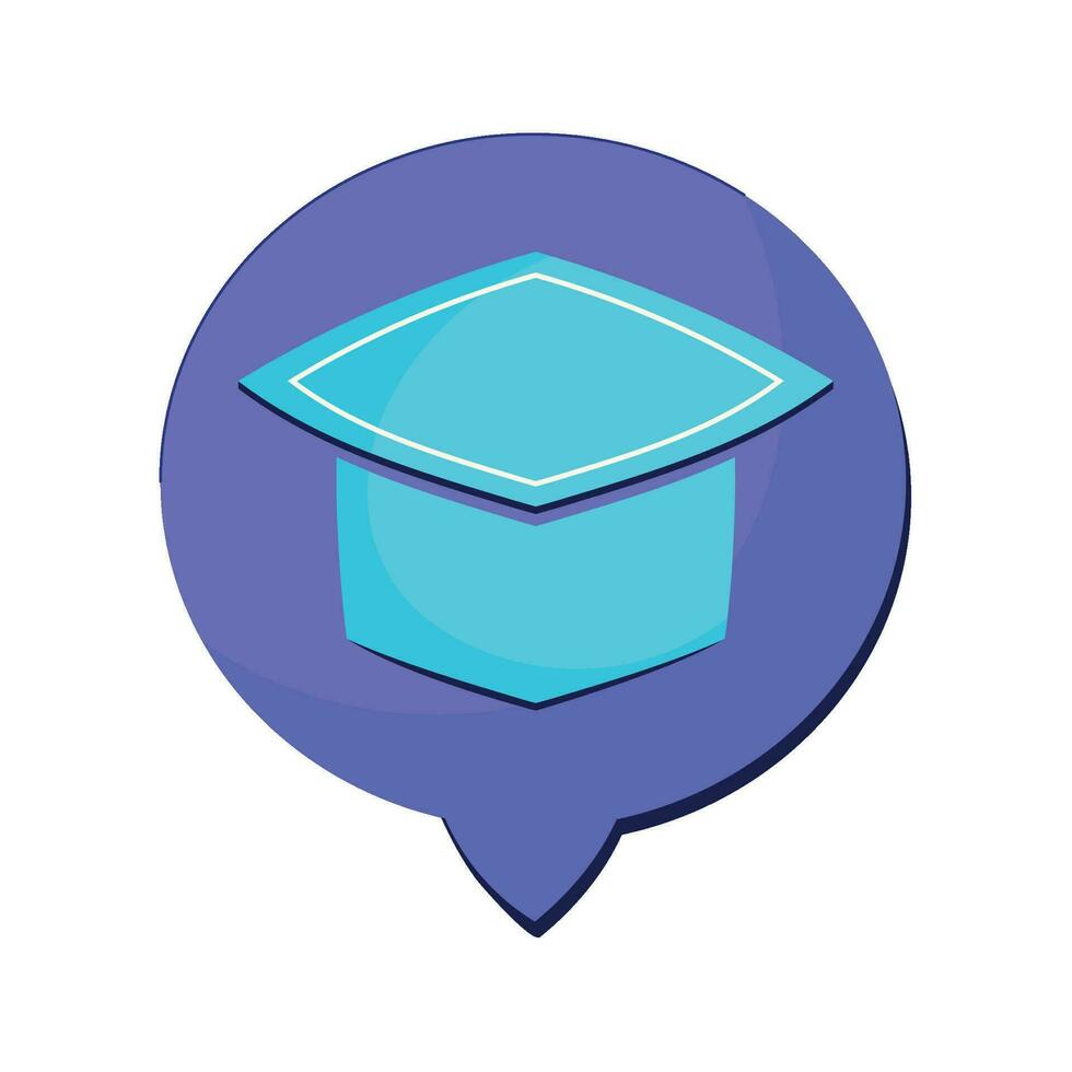 graduation hat in speech bubble icon vector