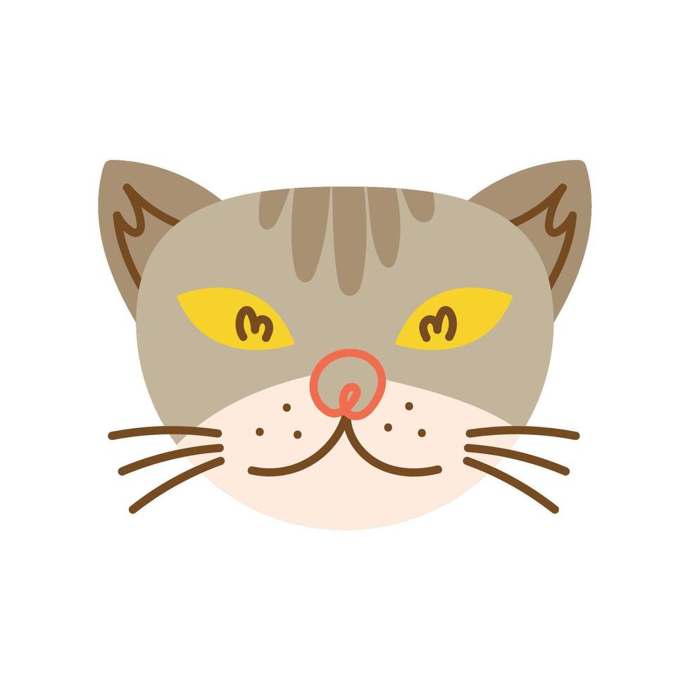 cute little gray cat character vector