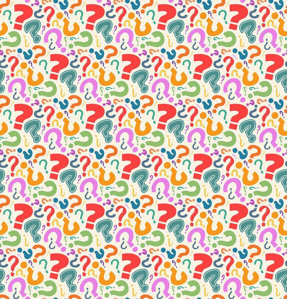 Abstract Question Mark  Symbol Seamless Pattern vector