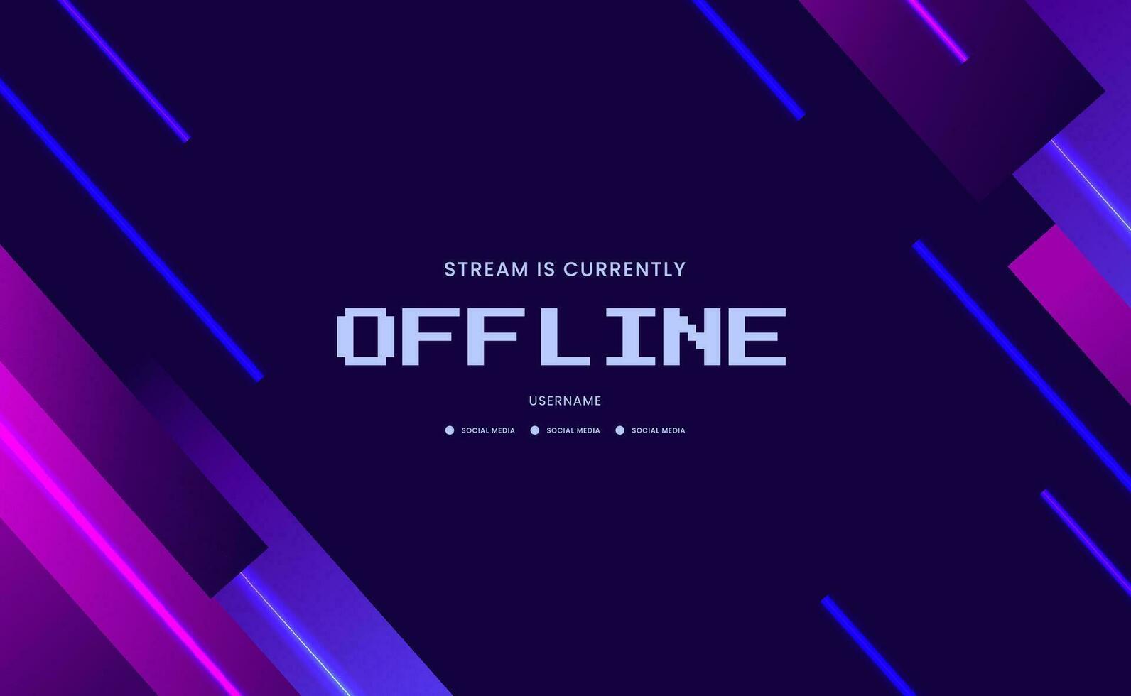 Offline Hud stream gaming window screen with geometric dynamic cyber vibrant vector
