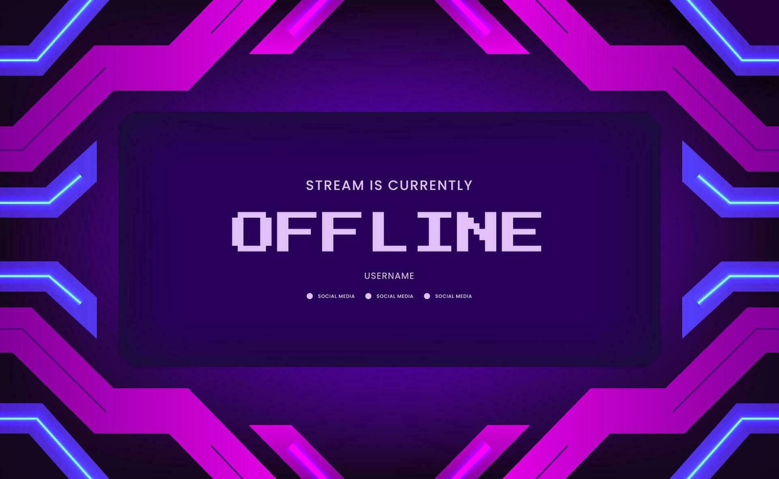 Offline Hud stream gaming window screen with geometric dynamic cyber vibrant vector