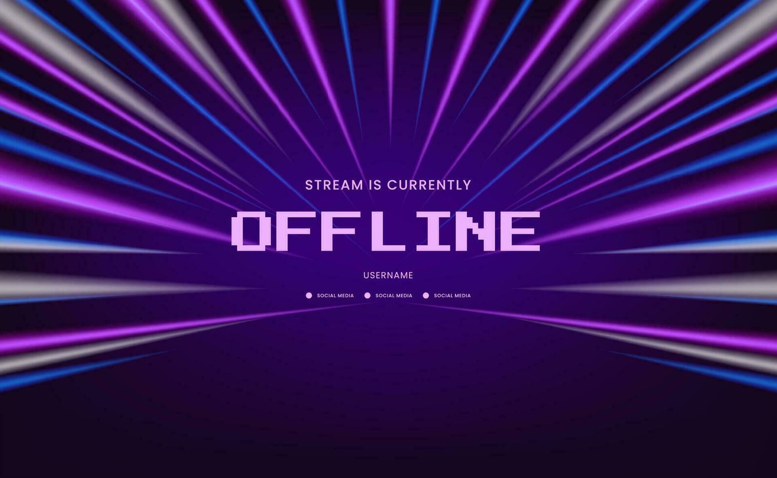 Offline Hud stream gaming window screen with bright and vivid color and line futuristic cyber vector