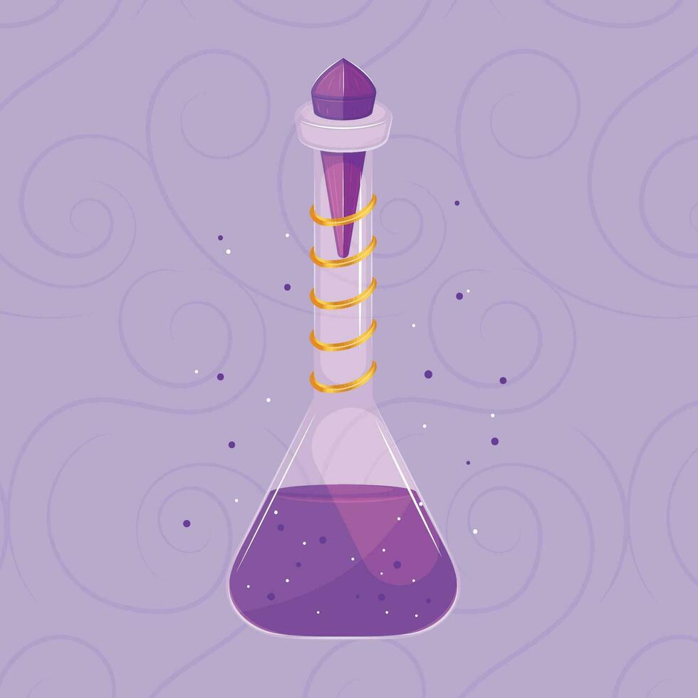Isolated colored magical flask potion Vector