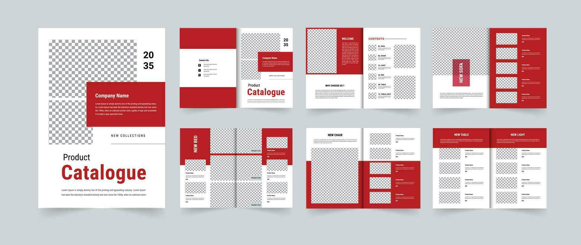 Product catalogue layout design or Creative furniture catalog template design vector