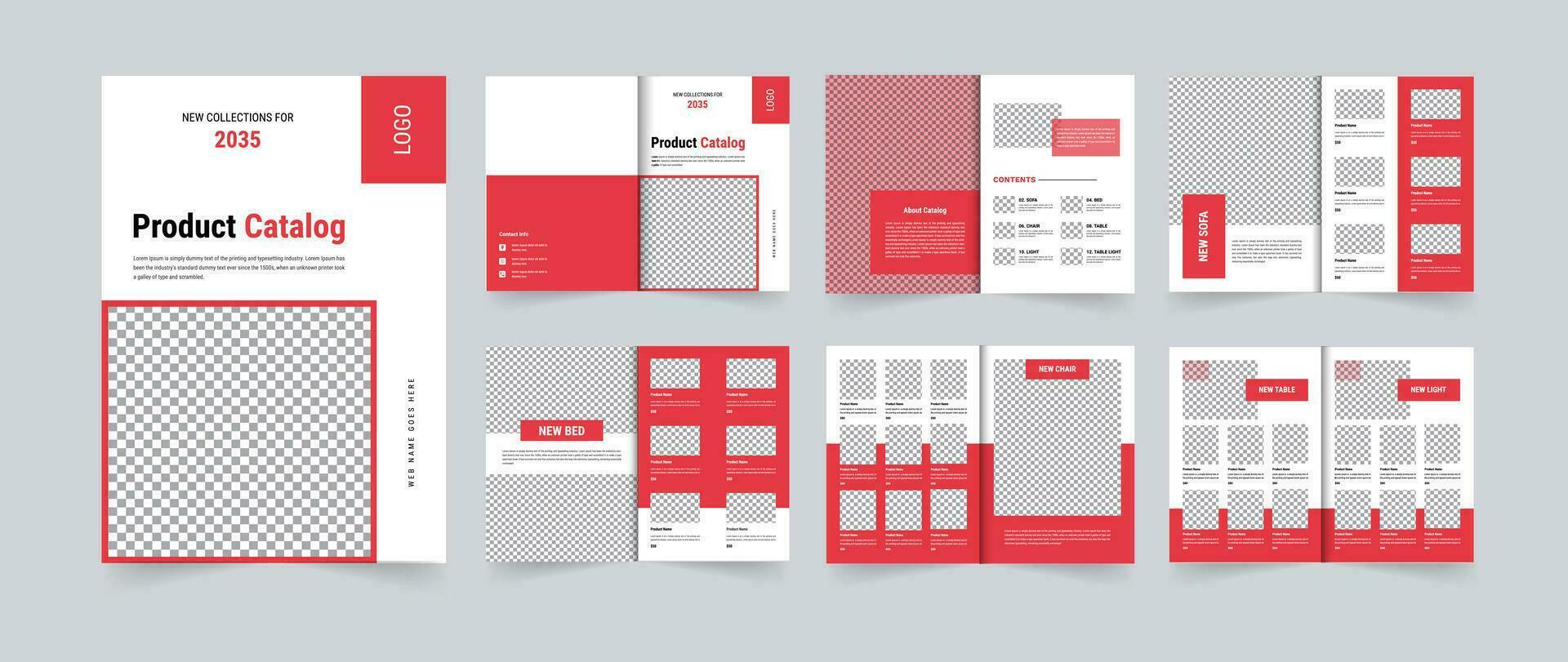 Modern and creative A4 product catalog design template or furniture catalogue layout design vector
