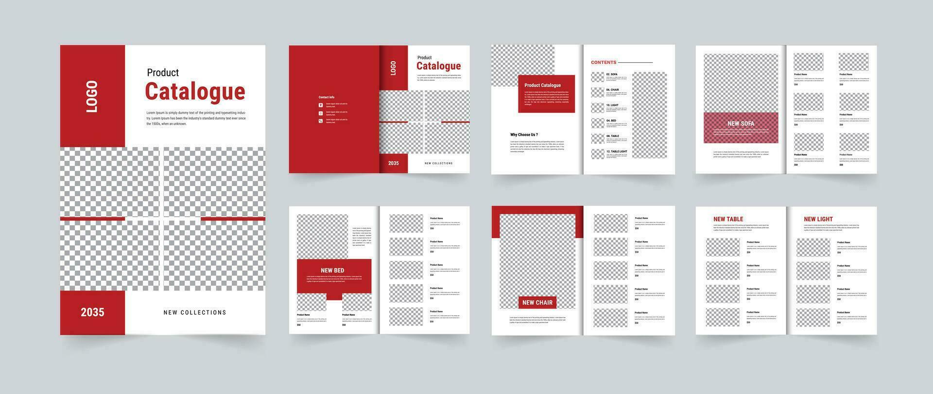 Clean and modern furniture catalog brochure design template A4 Size vector