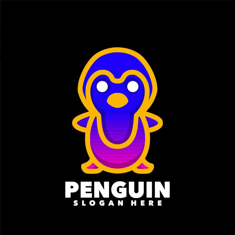 Penguin colorful gradient vector