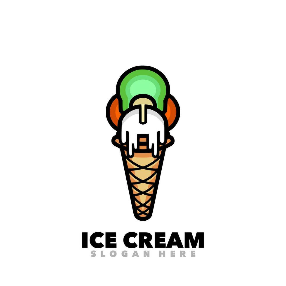Ice cream line design vector
