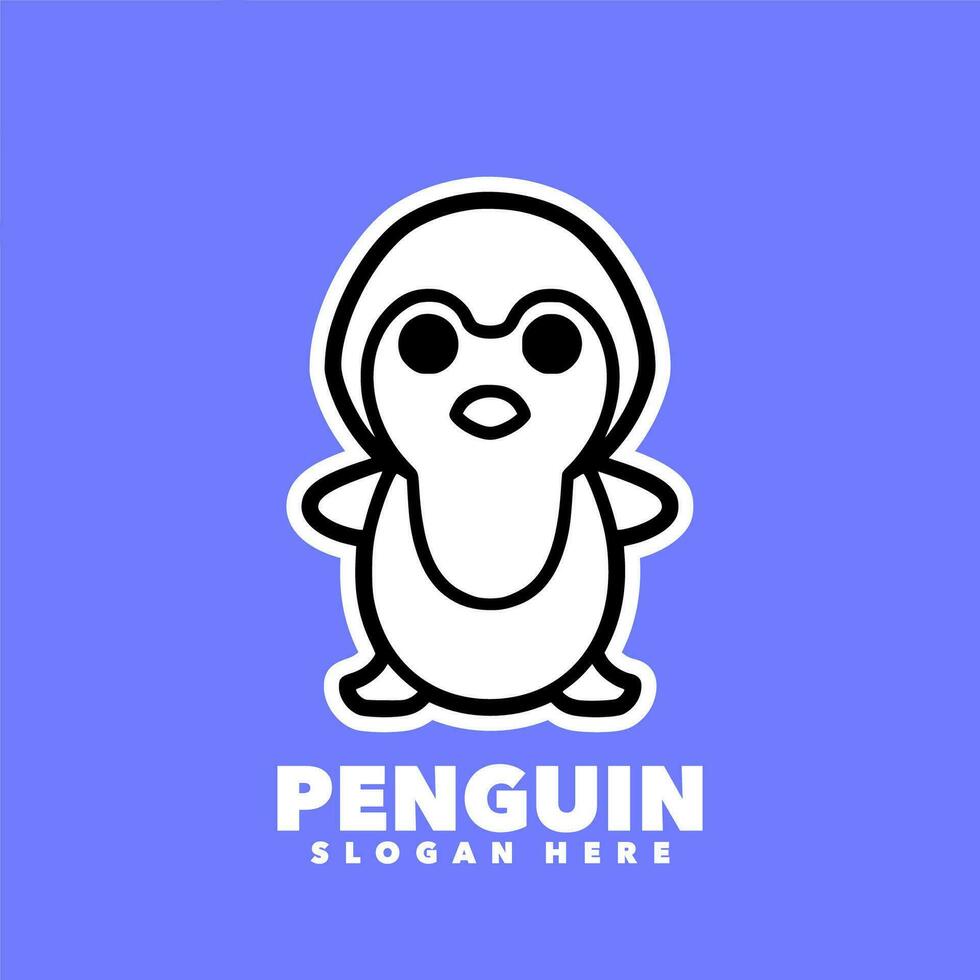 Penguin simple flat vector