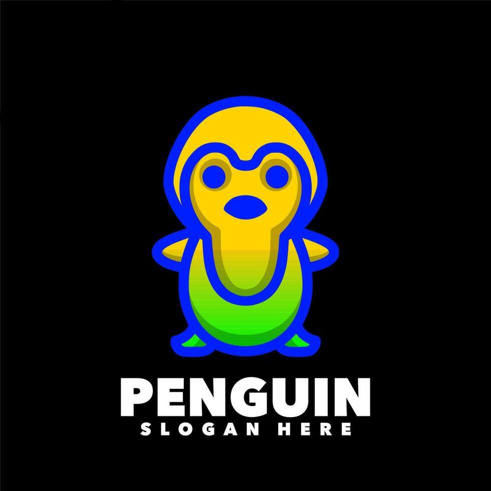 Penguin gradient cartoon vector