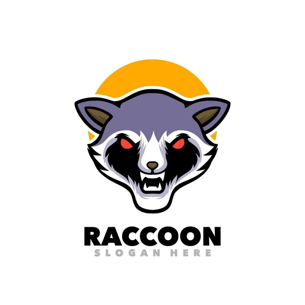 Raccoon head mascot vector