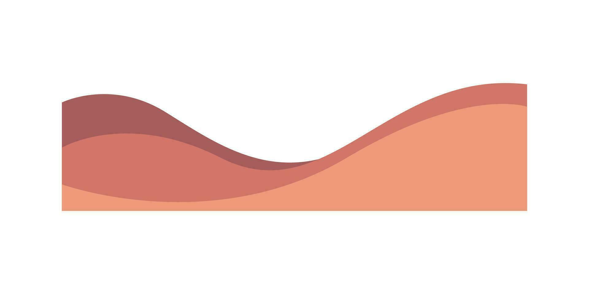 Wavy design element. Decor for brochure, banner, and flyer. Fluid, color wave, curve smooth line. Vector. Triple Wave Border Elements vector