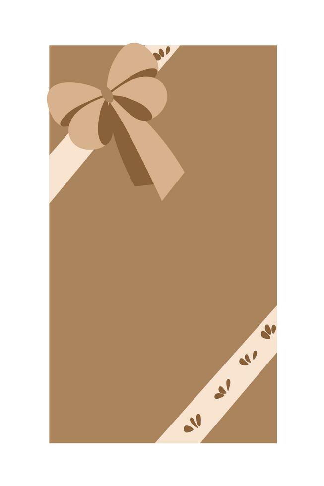 Navidad regalos en Kraft papel colocar. bricolaje rústico presente cajas en arte envoltorios con enroscarse arcos y sucursales, Navidad coronas, y sobres marrón regalo caja ilustración. vector