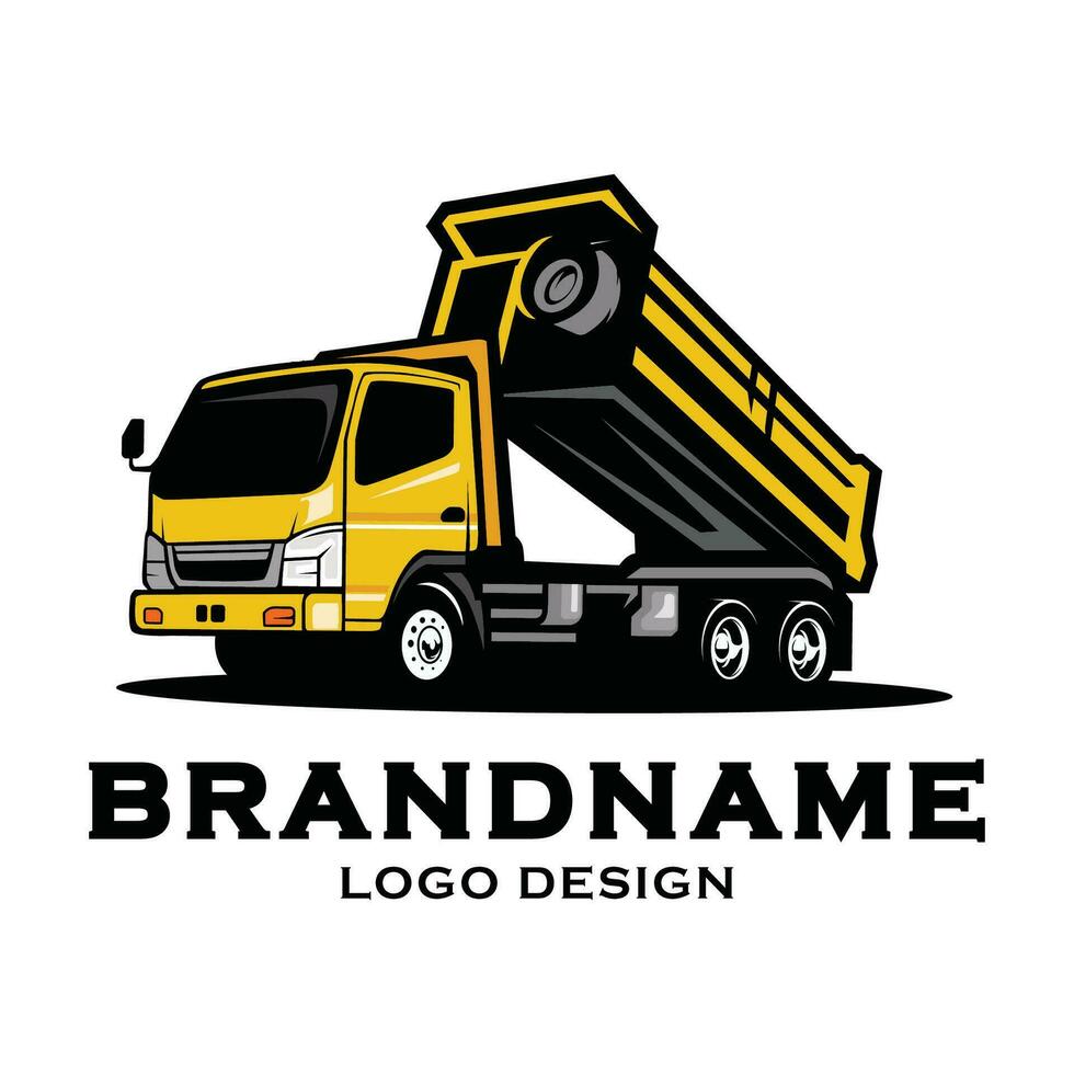 Dump truck logo design template vector
