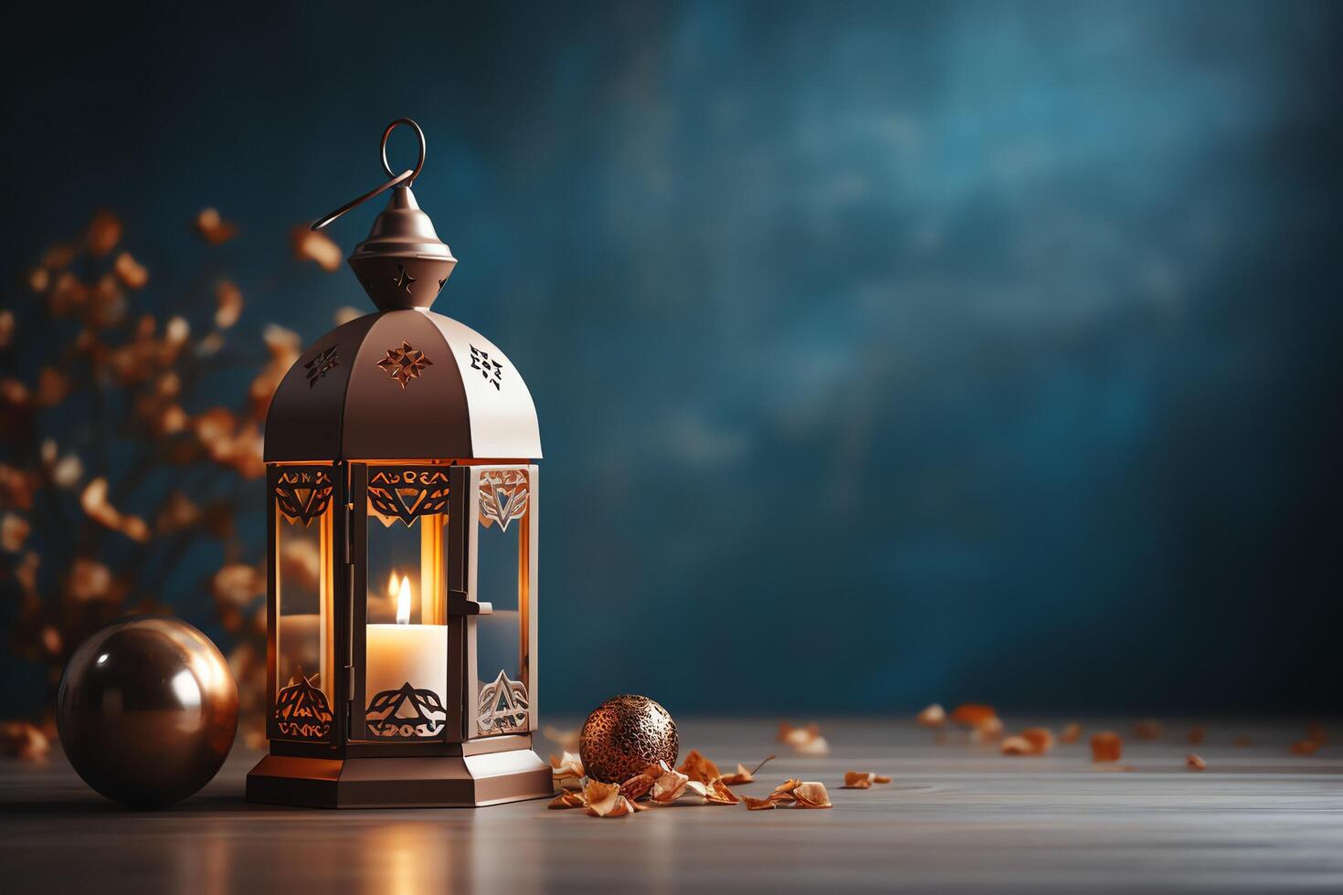 Eid mubarak and ramadan kareem greetings with islamic lantern and mosque. Eid al fitr background. Eid al fitr background of window concept by AI Generated photo