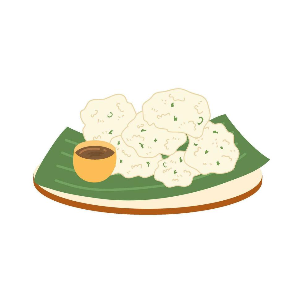 cireng bumbu rujak or aci digoreng indonesian food vector