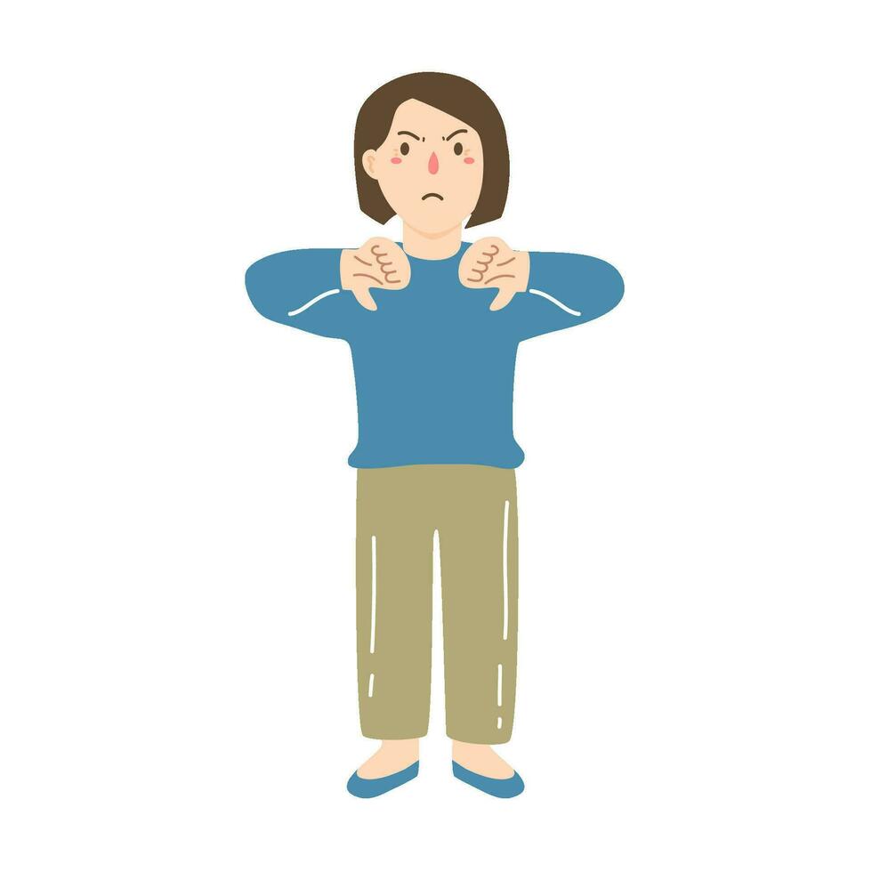 dislike gesture thumbs down disagreement concept vector