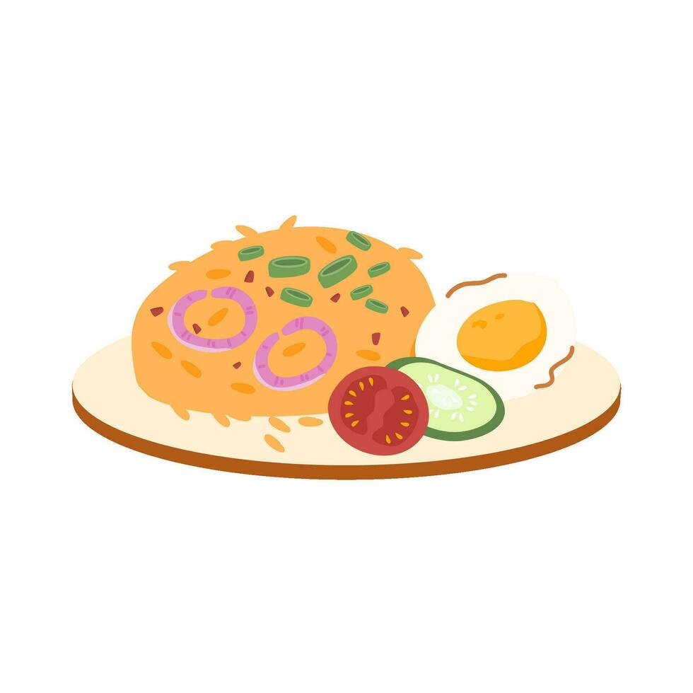 fried rice with egg delicious breakfast vector