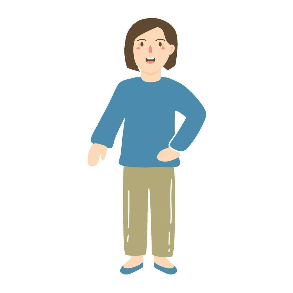 girl in stylish clothes posing vector