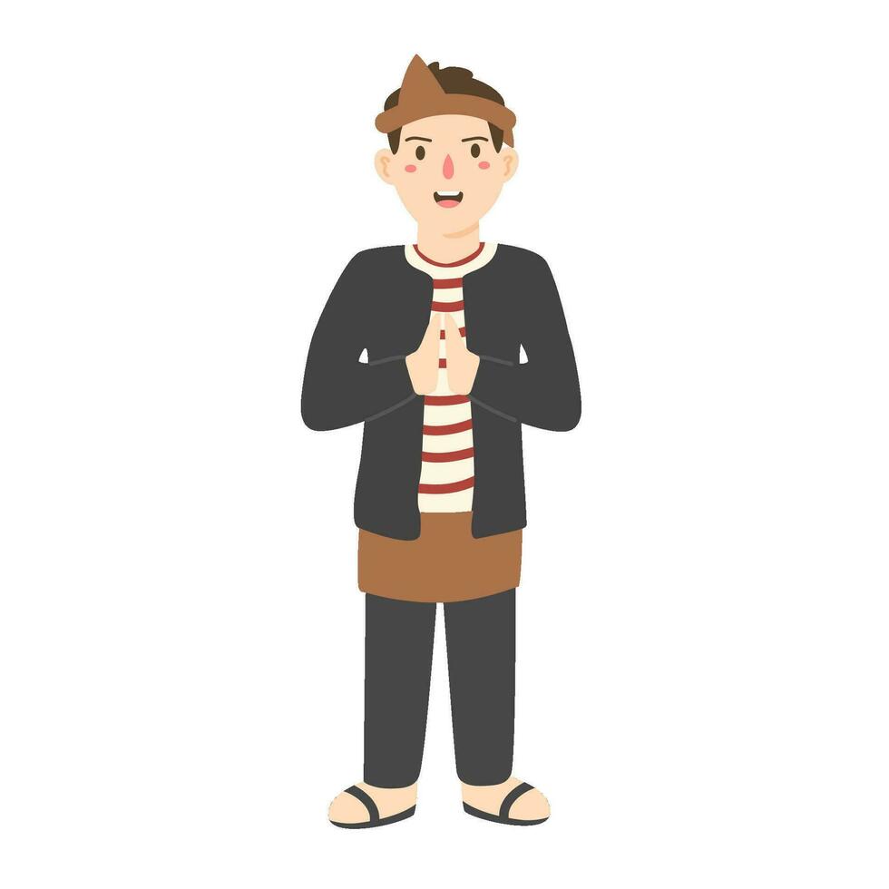 man wearing madura traditional cloth vector