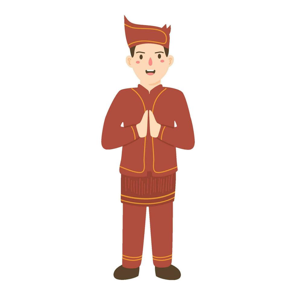 man wearing jambi traditional cloth vector