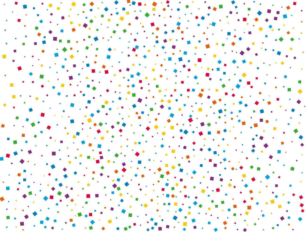 Rainbow Squares Confetti. Confetti celebration, Falling rainbow abstract decoration for party, birthday celebrate, anniversary or event, festive. Festival decor. Vector illustration.