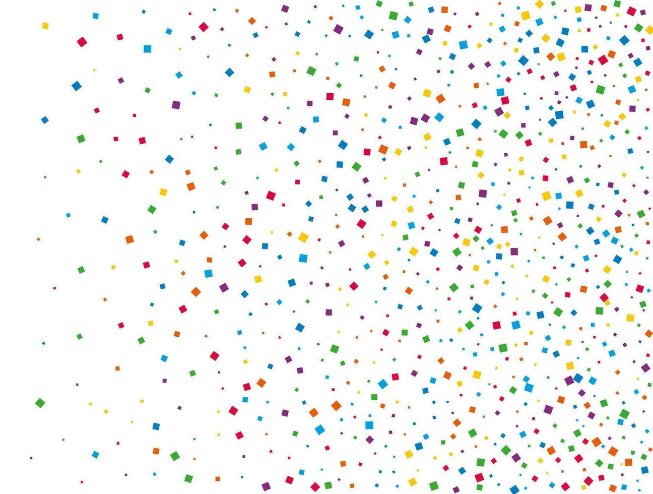 Rainbow Squares Confetti. Confetti celebration, Falling rainbow abstract decoration for party, birthday celebrate, anniversary or event, festive. Festival decor. Vector illustration.
