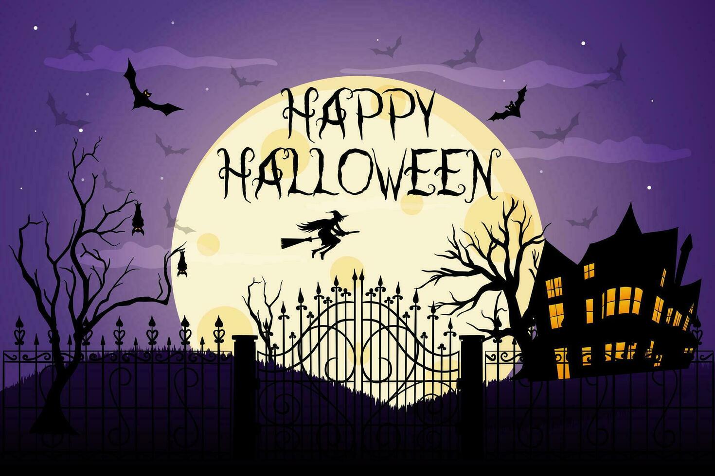 hand drawn gradient halloween background vector