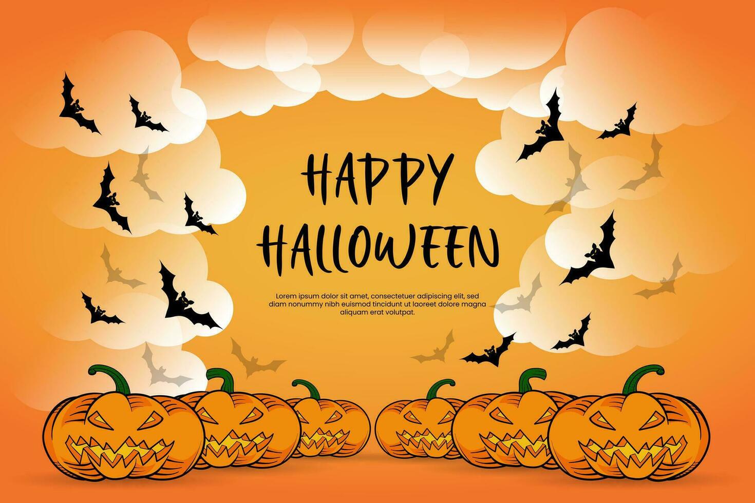 happy halloween gradient spooky card vector