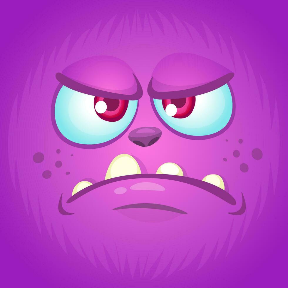 Cartoon monster face. Vector Halloween monster avatar