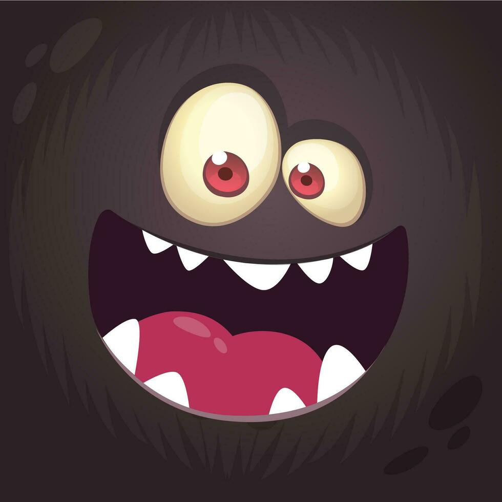 Cartoon monster face. Vector Halloween monster avatar