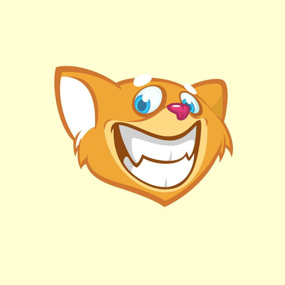 Cartoon chipmunk head. Vector illustration of brown smiling chipmunk icon