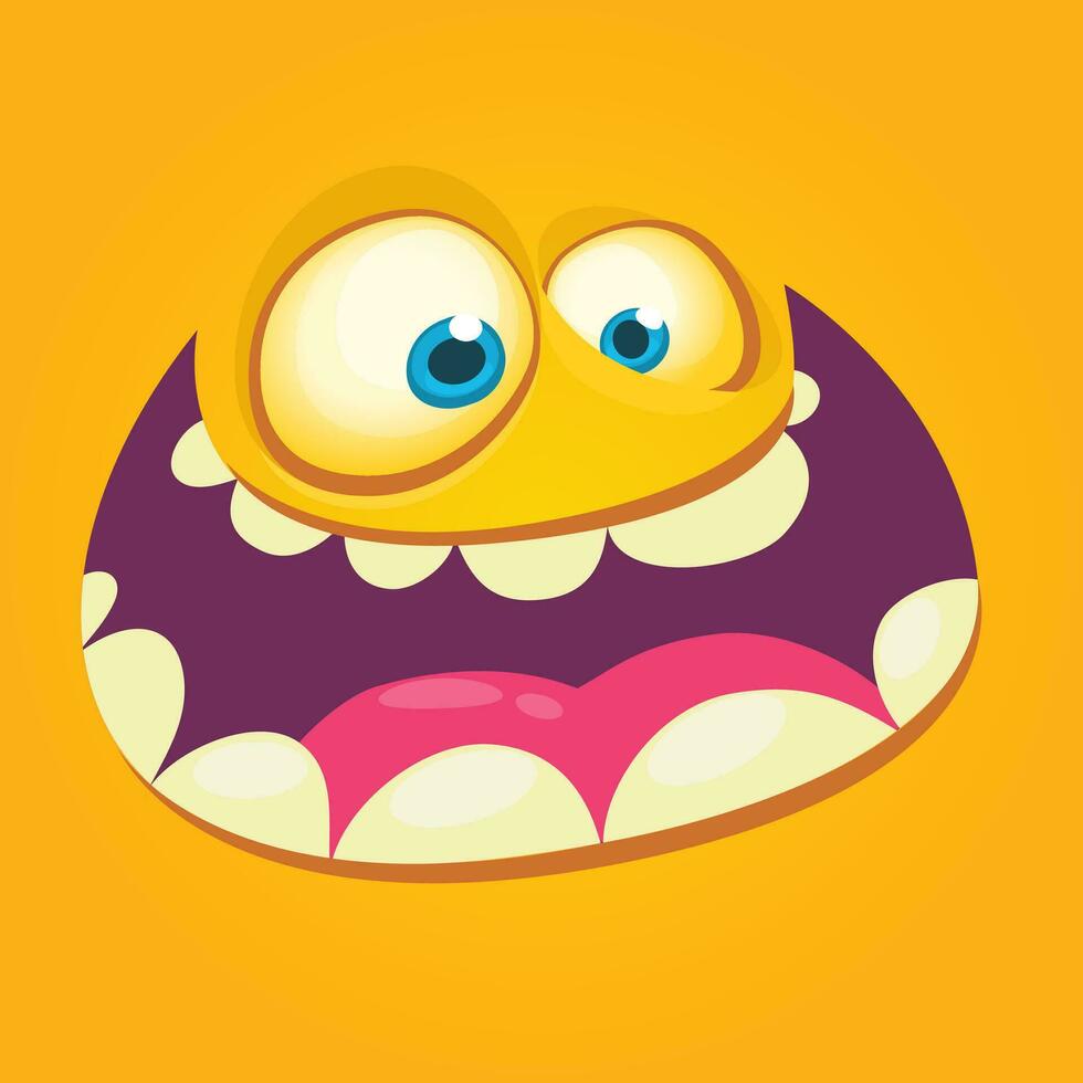 Cartoon monster face. Vector Halloween monster avatar