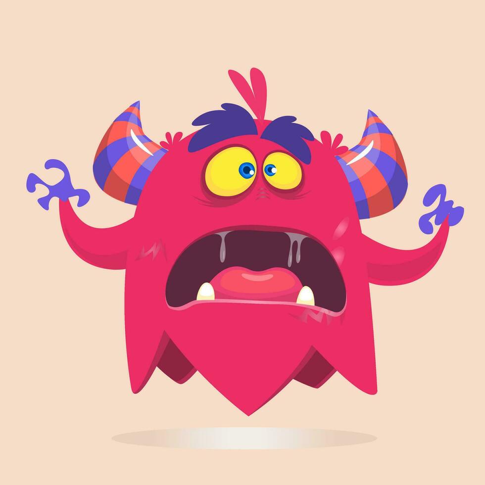 Funny cartoon monster. Vector illustration