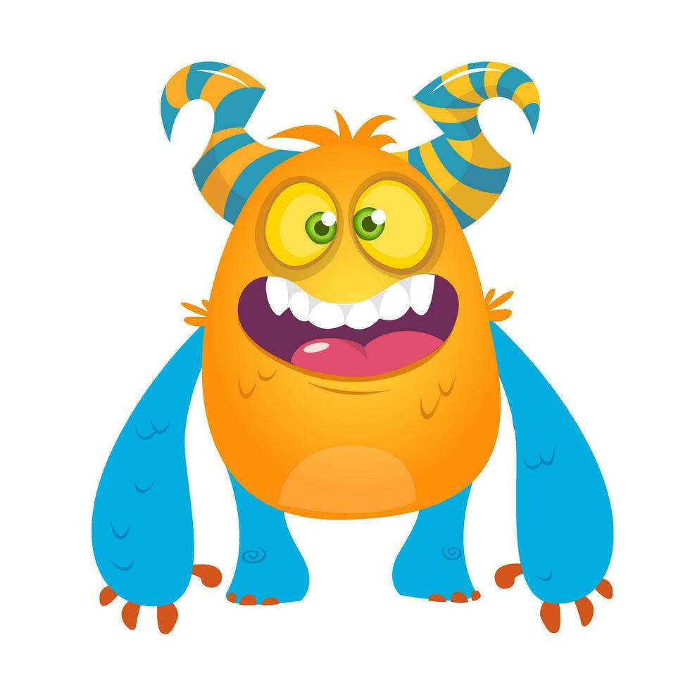 Funny cartoon monster. Vector illustration