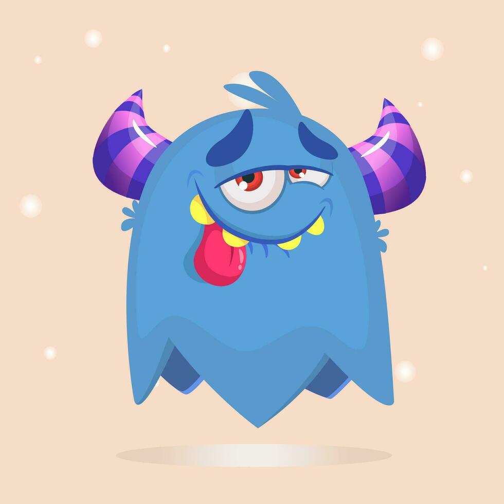 Funny cartoon monster. Vector illustration