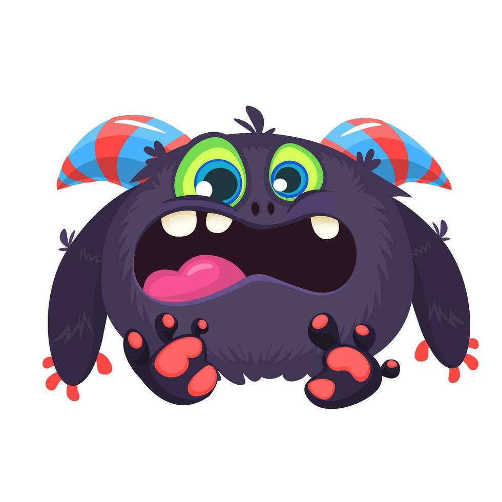 Funny cartoon monster. Vector illustration