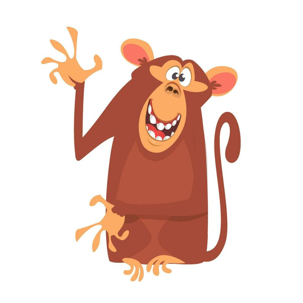 Cute cartoon monkey character vector