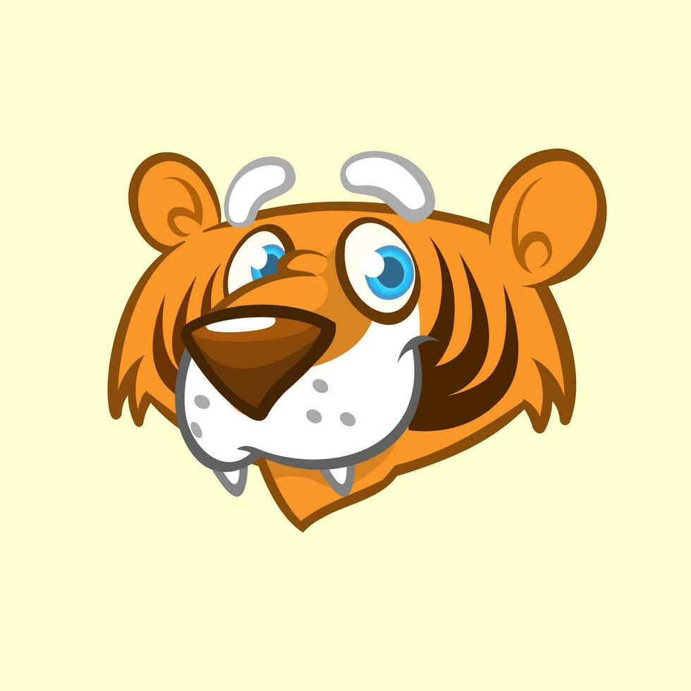 Cartoon tiger head icon. Vector illustration