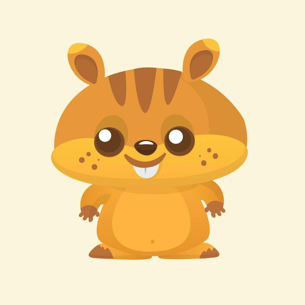 Cartoon marmot. Vector illustration of groundhog or chipmunk isolated