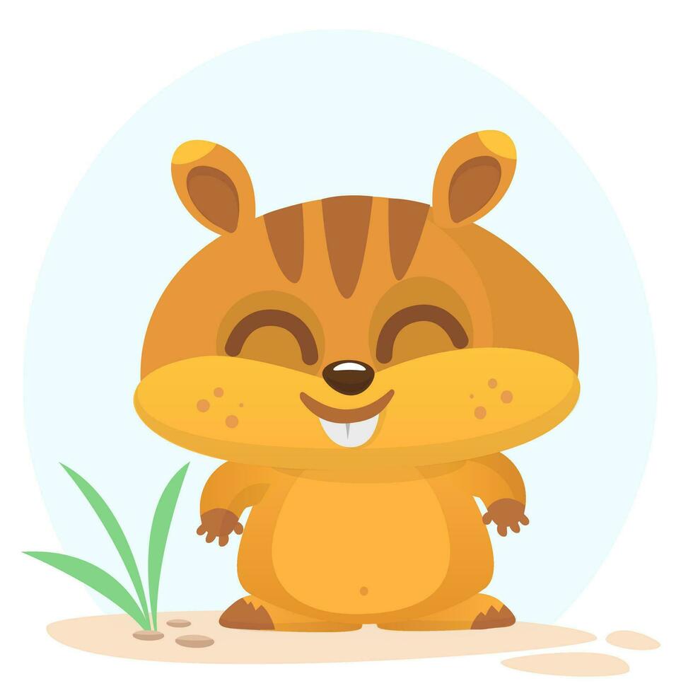 Cartoon marmot. Vector illustration of groundhog or chipmunk isolated