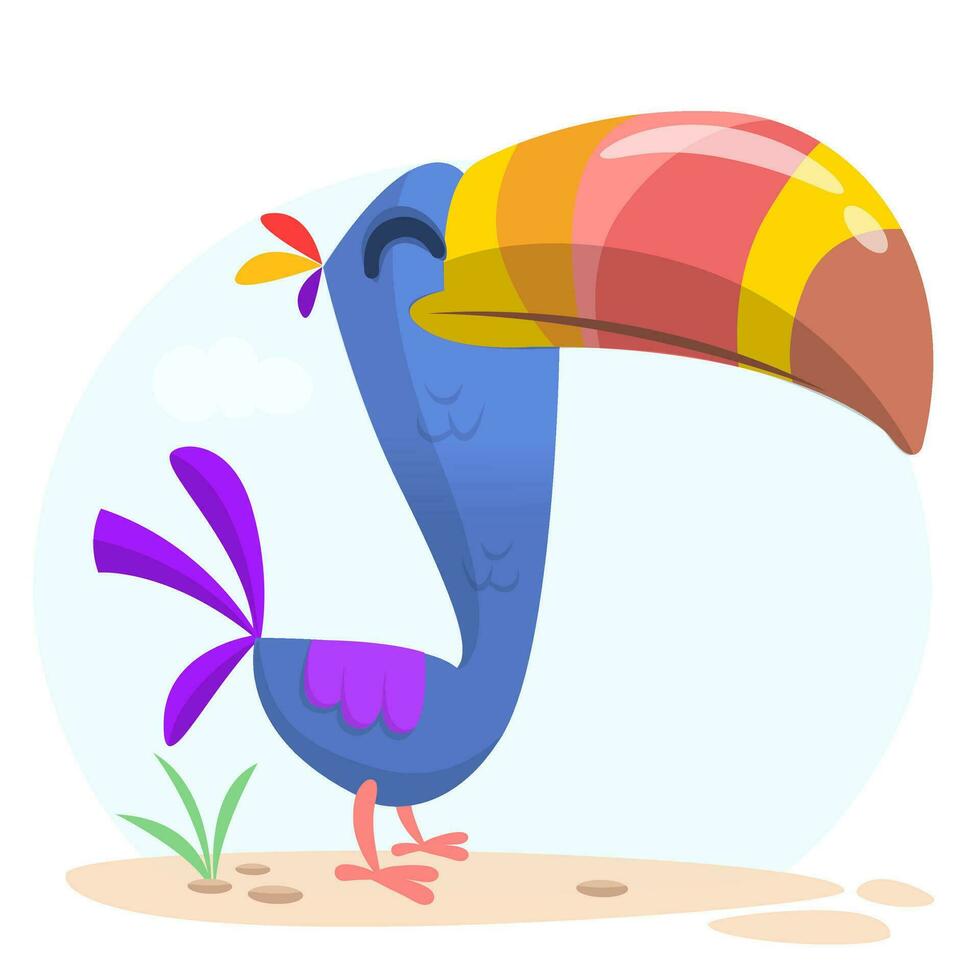 Toucan bird cartoon. Vector illustration of happy tukan isolated