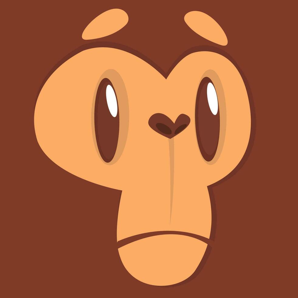 Cartoon happy monkey face avatar. Vector illustration