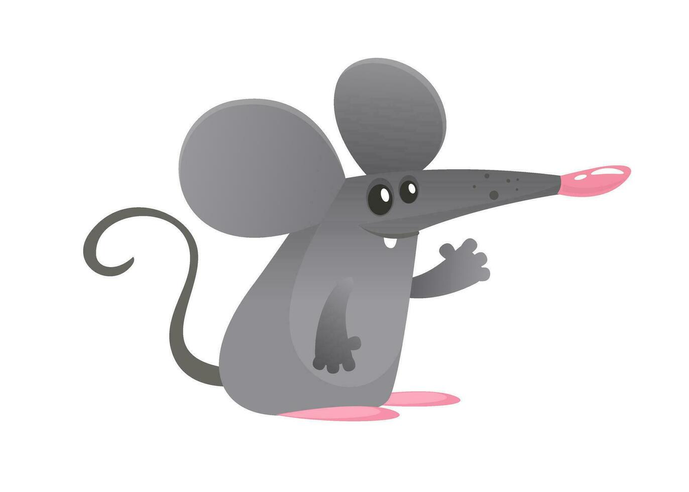 Cute cartoon mouse. Vector illustration isolated