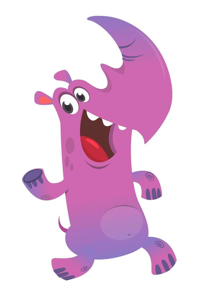 Happy cartoon rhino character vector